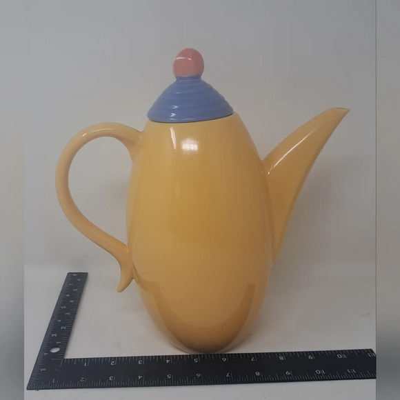 Lindt Stymeist Coffee Pot Teapot Colorways Blue Oval Japan Vintage 80s 90s - Picture 8 of 11